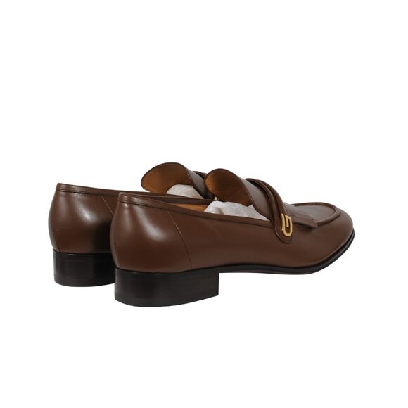 Gucci Mens Mirrored G Fringe Loafers Size US 12.5 UK 11.5 Brown Leather Slip On main image 6